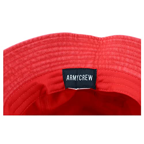 Armycrew XXL Oversize Pigment Dyed Washed Bucket Hat Fits Upto 3XL - color: Red, size: X-Large-XX-Large
