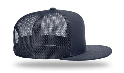 Richardson 511 Wool Blend Flatbill Trucker Snapback Adjustable Cap - color: Navy