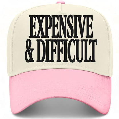 BROTHER TRUCKERS Expensive & Difficult Hat - color: Pink/Natural