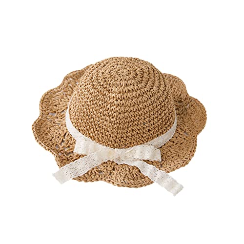 pureborn Baby Toddler Girls Straw Sun Hat Summer Beach Hat - color: Brown, size: 2-5T
