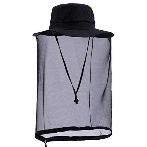 Comhats Mosquito Net Sun Hat for Men, Waterproof UPF 50+ Wide Brim - color: 99742_black, size: Medium-Large