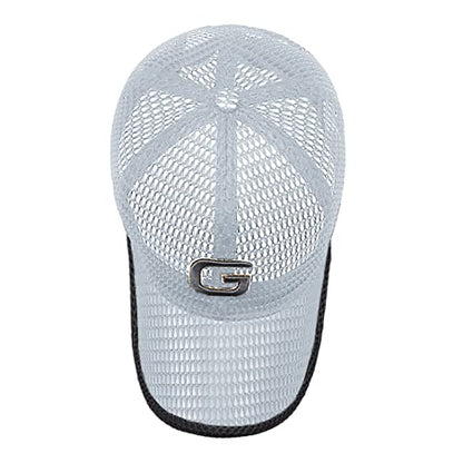 FASHIXD Baseball Cap for Men Summer Mesh Trucker Hats Breathable Running Hat Outdoor Sports Quick Dry Hat - color: Light Grey