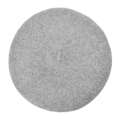 ZLYC Wool French Beret Hat Solid Color Classic Artist Cap for Women - color: Heather Grey