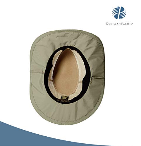Dorfman Pacific Men's 1 Piece Suplex Pinch Front Safari Hat - color: Fossil, size: X-Large