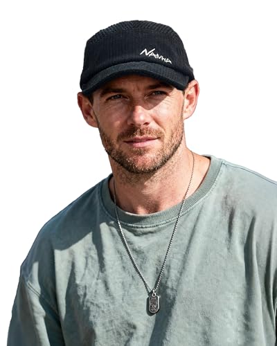 Clakllie Corduroy 5 Panel Hat Short Brim Baseball Cap Urban Street Flat Bill Hats Cooling Trucker Hats Snapback Fitted Cap - color: Cdus-sb25q92-black