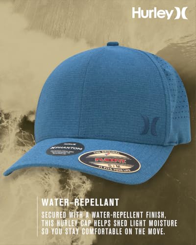 Hurley Men's Baseball Cap - Sweat-Wicking Fitted Baseball Hats for Men (S-XL) - color: Obsidian, size: Small-Medium