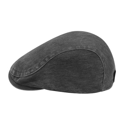 ZLYC Men Cotton Flat Cap Summer Scally Newsboy Beret Driver Hat - color: Washed Gray