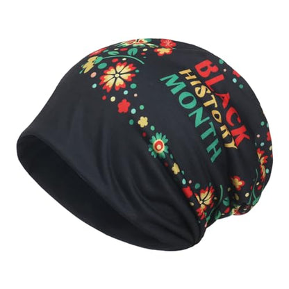 Jemis Sweet Heartwarming Breast Cancer Beanie Hat, Romantic Knitted Hat, Cancer Headwear Caps Baggy Skull Sleep Scarf - color: 2 Pack Red Black & Black