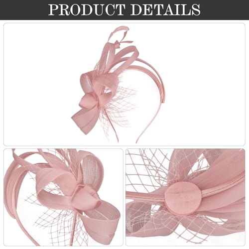 Fascinators Hats for Women, Fascinator Headband Tea Party Hat - color: Pink