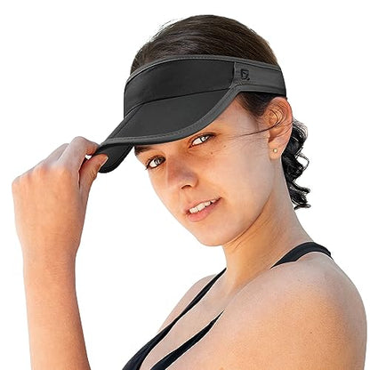 GADIEMKENSD Foldable Sun Visor Hat UPF 50+ Lightweight Adjustable - color: Black Dark Gray