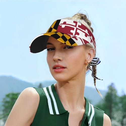 Stylish Visor Cap, Adjustable Lightweight Sun Hat for Men Women Teens - Sports, Beach, Golf, Tennis - color: Maryland1
