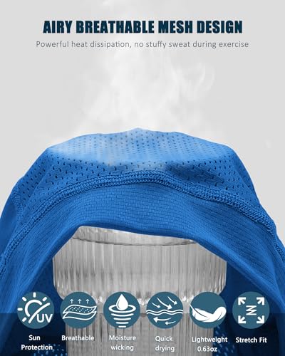 3PCS Cooling Breathable Skull Cap for Men Women Helmet Liner Caps - color: 3pcs(black+black+dark Blue)