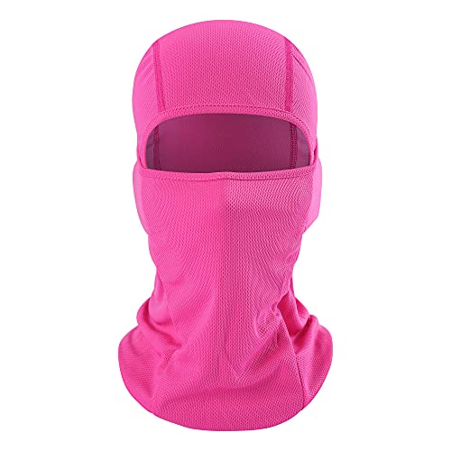Balaclava Face Mask Adjustable Windproof UV Protection Hood - color: Rose