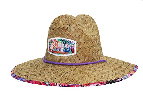 Malabar Hat Fabric Pattern Print Straw Sunhat Men & Women - color: Mermaids