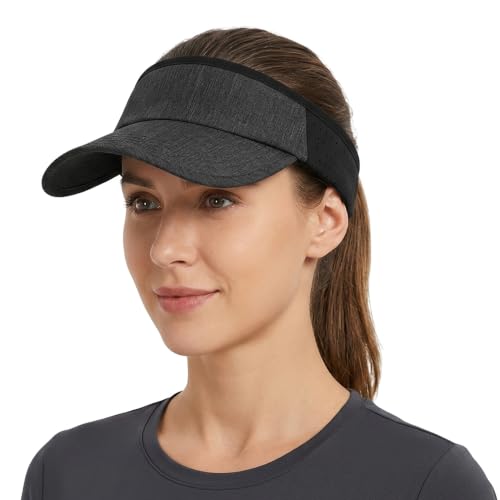 Foldable Sports Sun Visor Hat - Adjustable Running Golf Tennis Cap with Mesh&Reflective Design, Quick Drying for Men & Women - color: Gray/Non-reflective