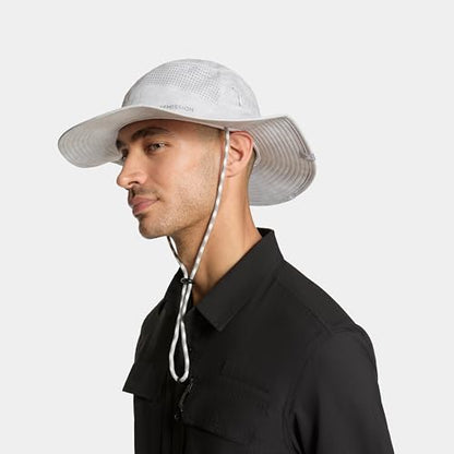 MISSION Cooling Anywhere Boonie Hat - Unisex Wide-Brim Hat for Men & Women - Cools Up to 2 Hours - UPF 50 Sun Protection - color: Etched Camo White