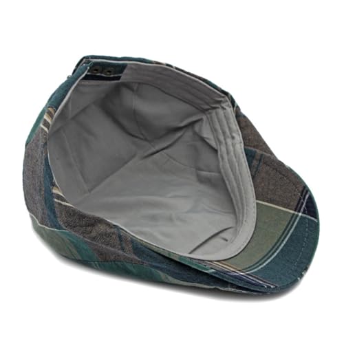 Plaid Newsboy Hats Flat Cap for Men Women Ivy Catsby Cabbie Driving Hat - color: Plaid-03-green