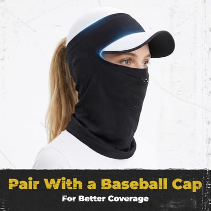 Open-Top Balaclava Shiesty Mask, Breathable Cooling Face Mask Neck Gaiter - color: Desert Gold