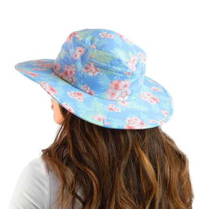 MISSION Cooling Anywhere Boonie Hat - Unisex Wide-Brim Hat for Men & Women - Cools Up to 2 Hours - UPF 50 Sun Protection - color: Junglebird Bluebell