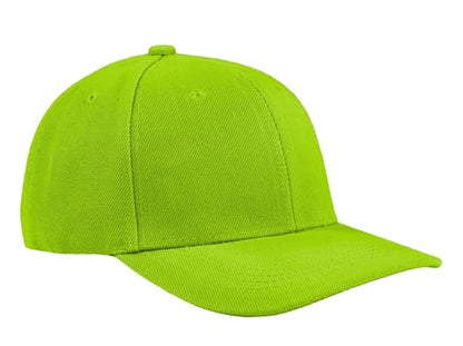 TK Flex Blank Hats, Adjustable Plain Hats, Casual Women's and Men's Hats, Baseball Caps for Patches and Embroidery, 12 Pack - color: Neon Green