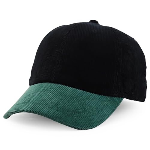 Trendy Apparel Shop Cotton Corduroy Unstructured Baseball Cap Dad Hat - color: Black Green