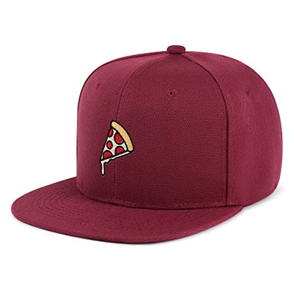 JPAK Pizza Hip-Hop Snapback Hat Embroidered Baseball Cap Foodie - color: 11. Maroon