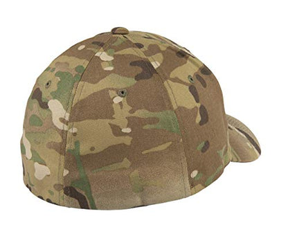 The Blackout American Flag 6277 Flex Fitted Baseball Cap - Custom Embroidered Black USA Flag Flex-Fitted Baseball hat - color: Multicam, size: Small-Medium