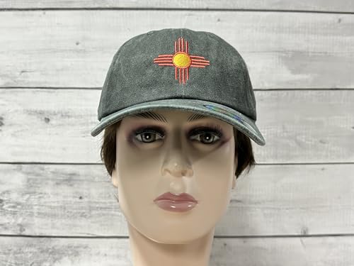 America State City Flag Hats - color: New Mexico Flag (Washed Army Green)