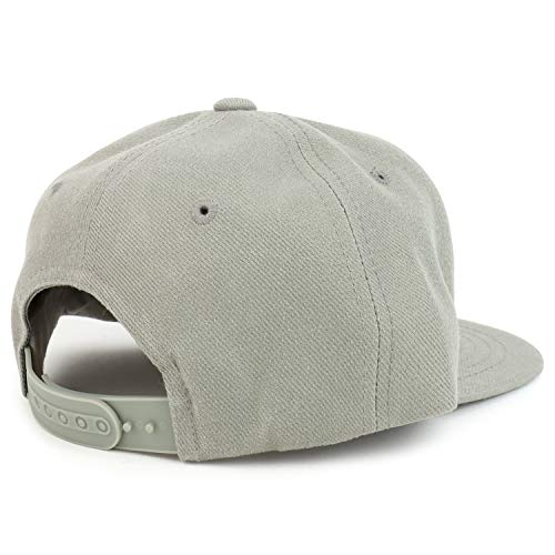 Armycrew Youth Kid's Solid Color Flat Bill Snapback Baseball Cap - color: Grey