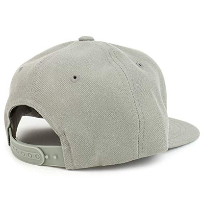 Armycrew Youth Kid's Solid Color Flat Bill Snapback Baseball Cap - color: Grey