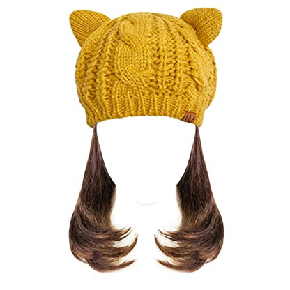 allydrew Winter Thick Knit Beanie Slouchy Beanie for Men & Women - color: Amber
