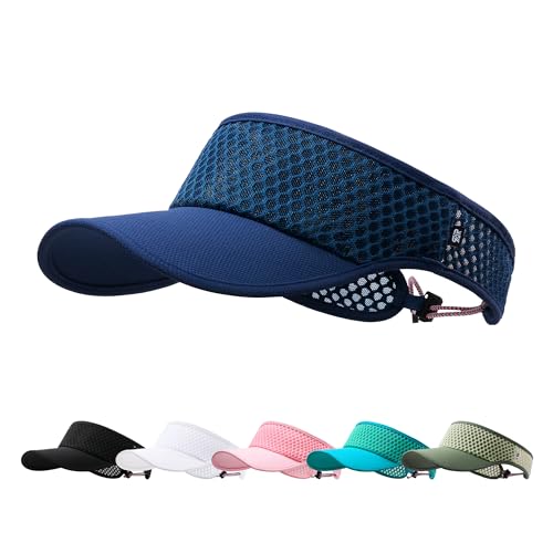 AUSFLUG Sun Visor Hat Men Women - Moisture Wicking Lightweight Sports Cap - color: Blue