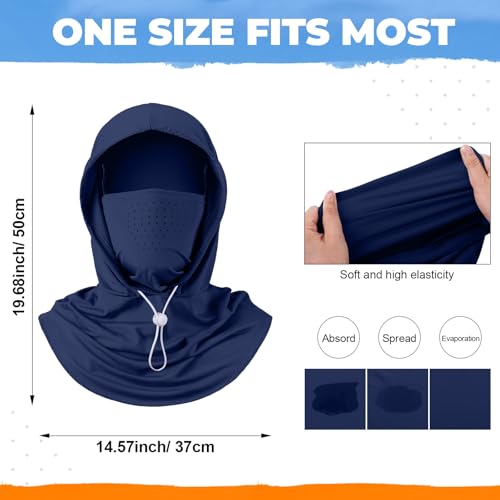 Funtery 4 Pack Cooling Balaclava Mask - color: Black, White, Navy Blue, Green