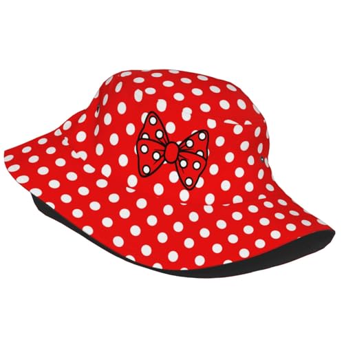 Trendy Bucket Hat - Comfortable Packable Sun Beach Hat for Women Men, Perfect for Outdoor Activities Travel Hiking - color: Red Polka Dot 1