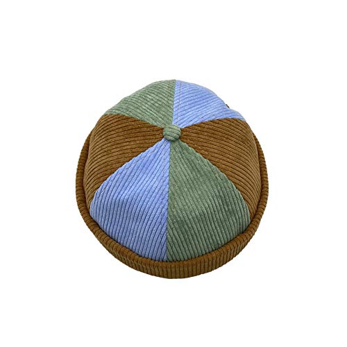 Men Hats Docker Cap Hats Beanie Sailor Cap Worker Hat Rolled Cuff Retro Brimless Hat with Adjustable - color: 304-blue