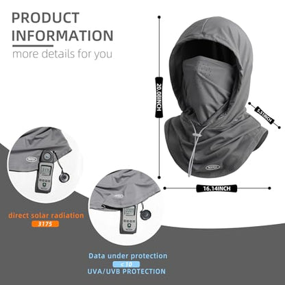 Summer Balaclava Face Mask with Breathable Holes Sun Face Shield for Men - color: Dark Gray
