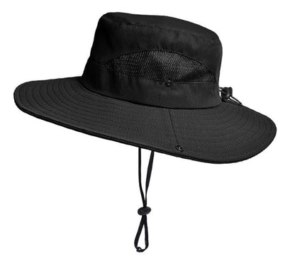 Sun Hat for Women Summer UV Protection Beach Hat with Ponytail Hole - color: Black(no Ponytail Hole)