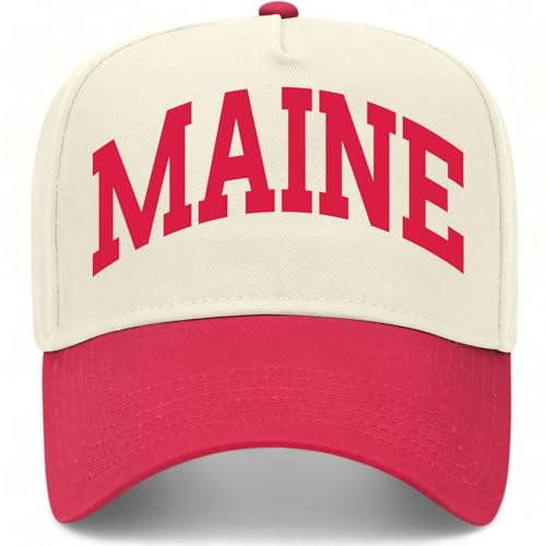 Maine Collegiate Hat - color: Red/Natural