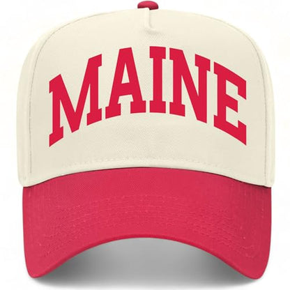Maine Collegiate Hat - color: Red/Natural