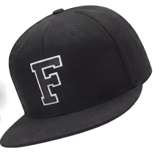 I&W Hatgear Mens 3D Silicone A-Z Patch Varsity Initial Letters Snapback Hat - color: Initial F