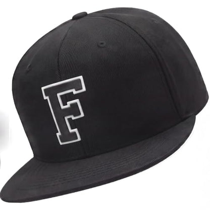 I&W Hatgear Mens 3D Silicone A-Z Patch Varsity Initial Letters Snapback Hat - color: Initial F