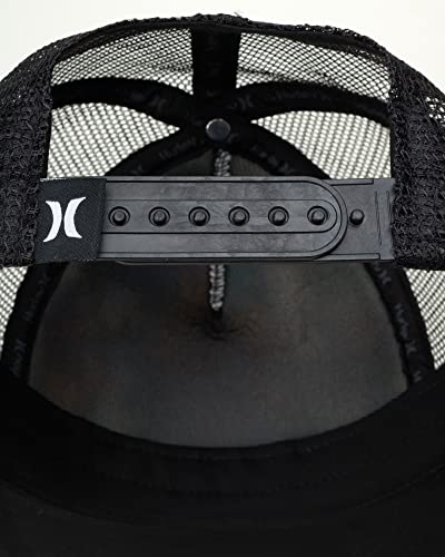 Hurley Mens Supply Flat Brim Snap Back Trucker Hat - color: Black/(Black)