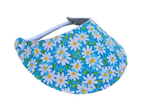 Women's Flower Design Lightweight Packable Foam Visor for Sun Protection & Outdoor Activities - color: Daisy 16