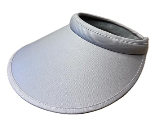 PRO.FASHION Women's Summer Sun UV Protection Visor Wide Brim Clip on Beach Pool Golf Cap Hat - color: Gray