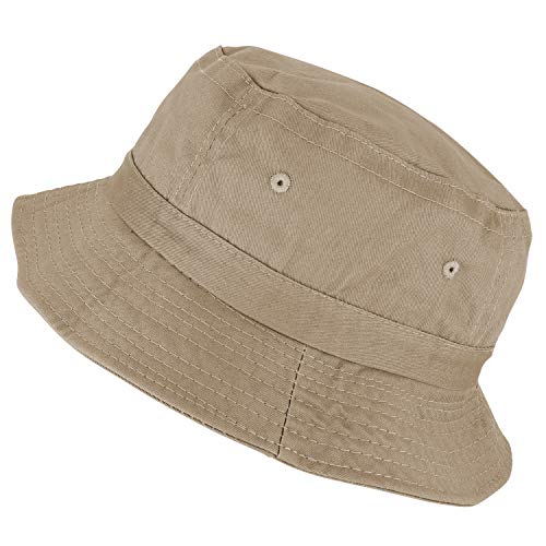 Armycrew Pigment Dyed Washed 100% Cotton Unisex Bucket Hat - color: Khaki