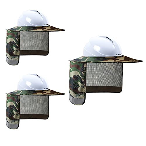 Hard Hat Sun Shade, High Vis Sun Visor Shade, Full Brim, Camo, 3PCS - color: 3 Packs Camo