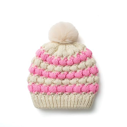 Winter Hats for Women Cable Knit Chunky Skull Cap Fleece Lined Thick Fold Cuff Beanie hat - color: Pink & Cream Beanie, style: Pineapple