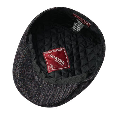 Men Wool Plaid Ivy Gatsby Newsboy Cap - color: Green/Brown, size: 7 5/8