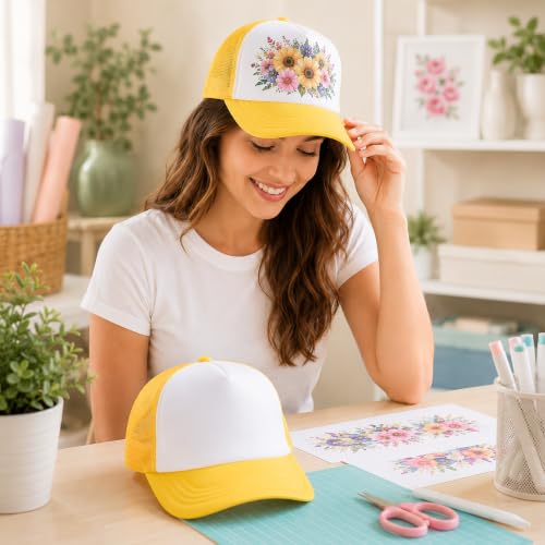 IEUM 10 Pack Design Your Own Blank Trucker Hats for Sublimation