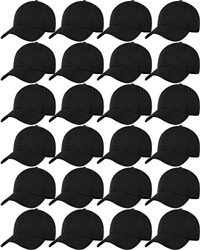 Handepo 24 Baseball Caps Adjustable - color: Black